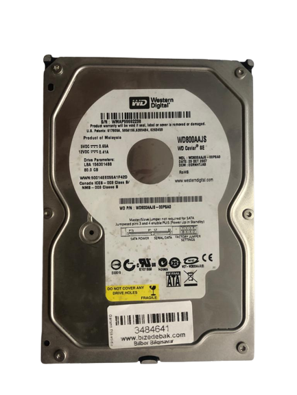 WD 80Gb Sata2 Pc Harddisk