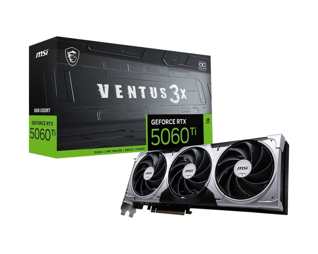 MSI GEFORCE RTX 5060 TI 8G VENTUS 3X OC GDDR7 128B DX12 PCIE 5.0 X16 (3XDP 1XHDMI)