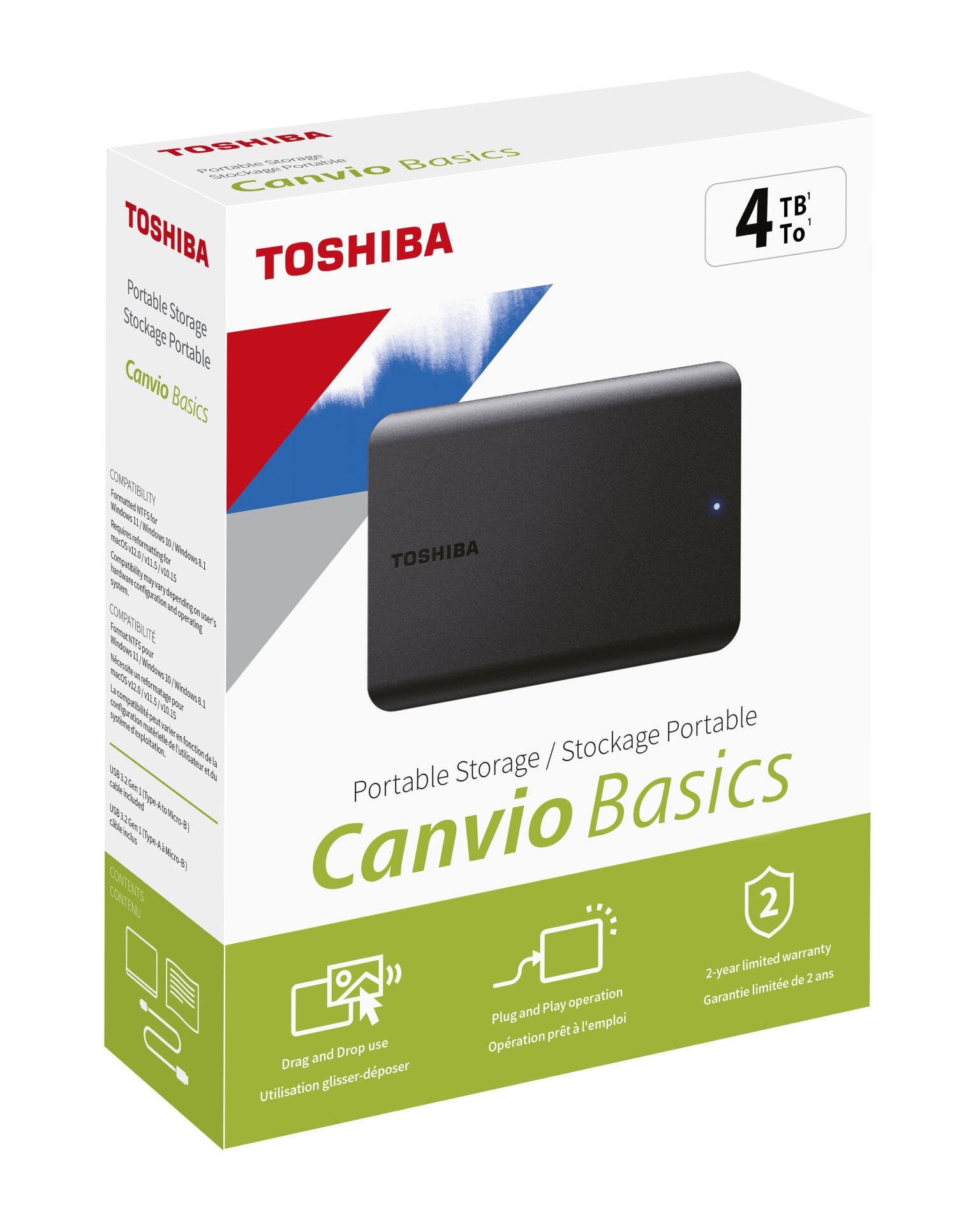 4TB CANVIO BASICS 2.5'' USB3.2 G1 TOSHIBA HDTB540EK3CA