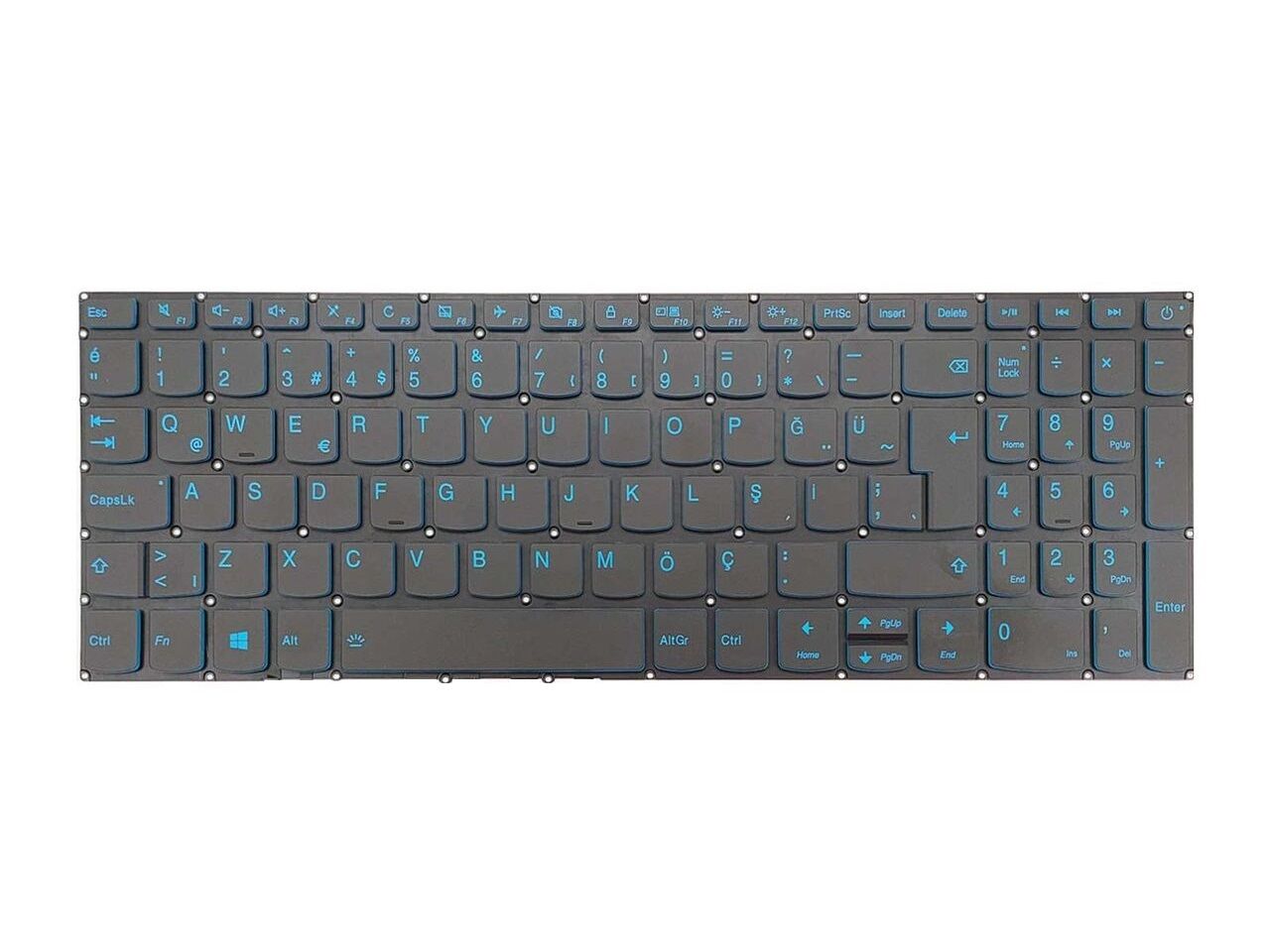 Lenovo IdeaPad 330-17IKB Notebook Klavye - Tuş Takımı / Siyah - TR - Backlit - Mavi Tuş