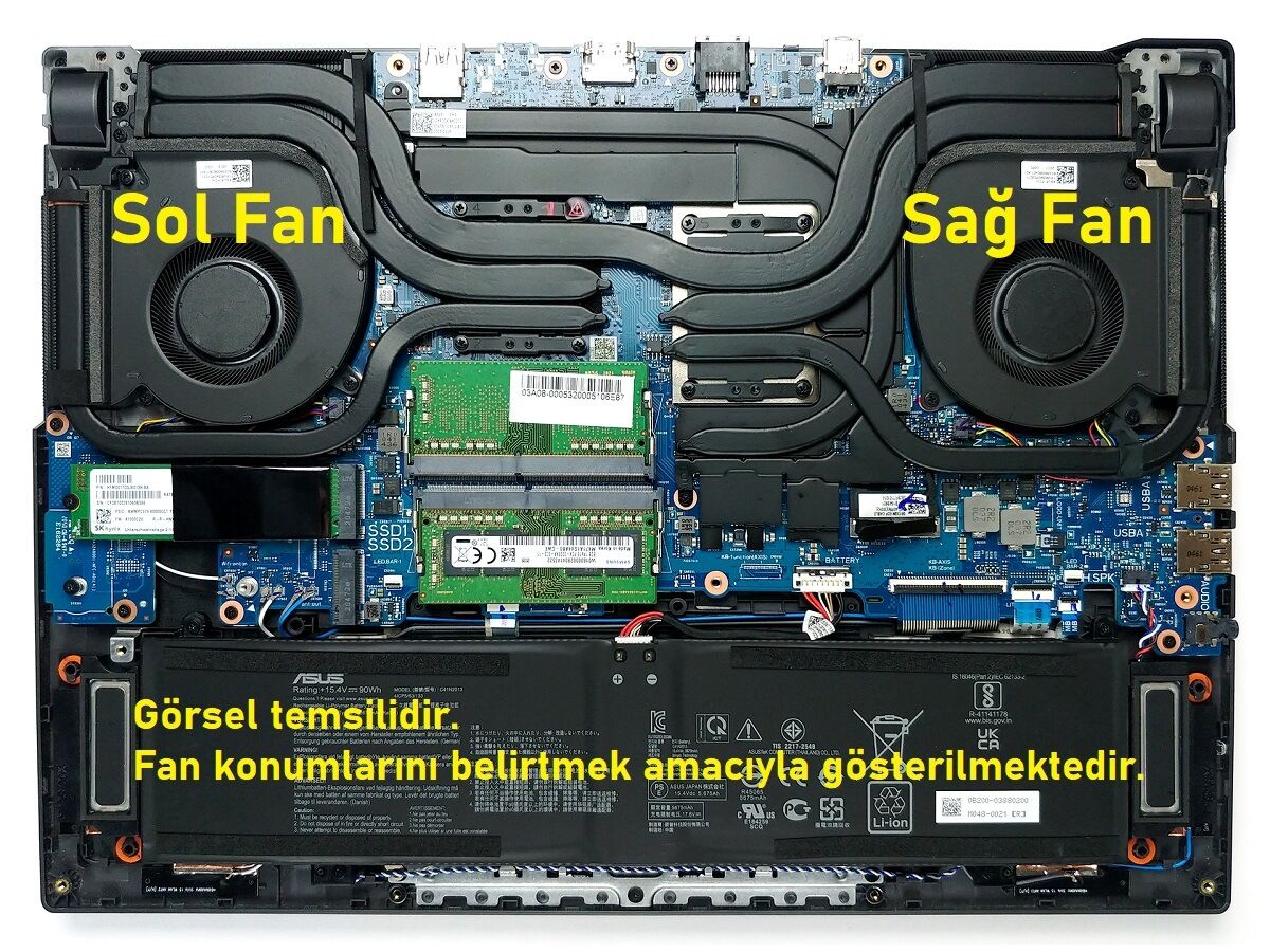 Asus ROG Strix G15 G513IE-HN003 Fan Sağ V2 (12V)