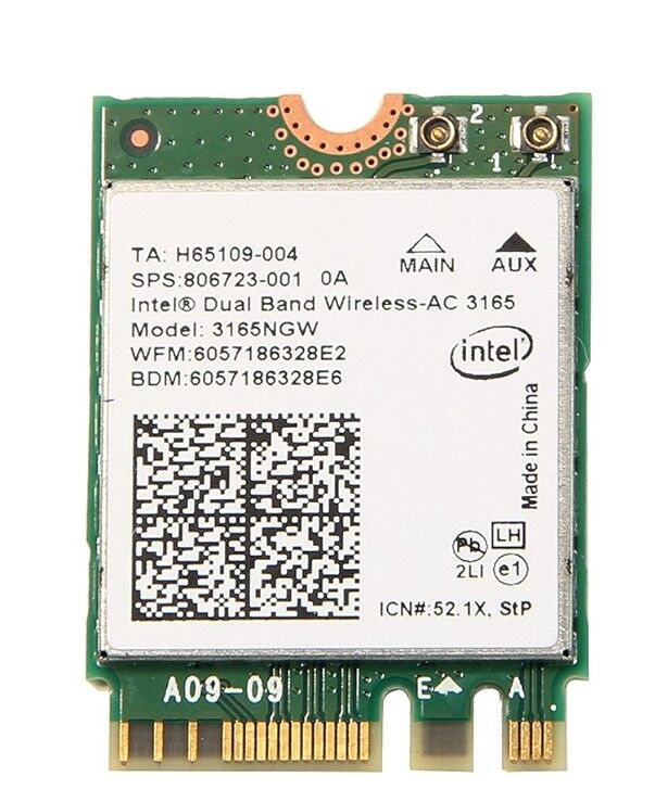 İntel 3165NGW Dual Band AC3165 Wireless Yenilenmiş Ürün