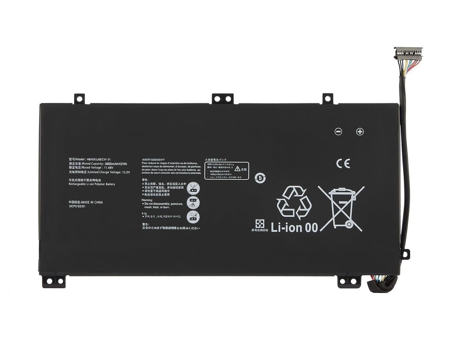 RETRO Huawei MateBook HB4593J6ECW-31 Notebook Bataryası