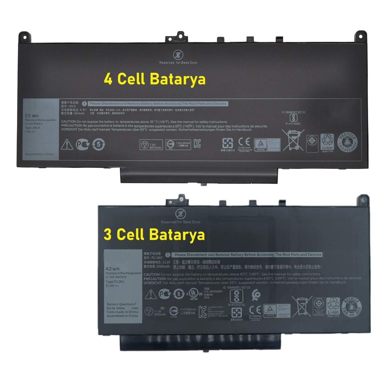 Dell Latitude E7470 Notebook Bataryası - Pili  4 Cell