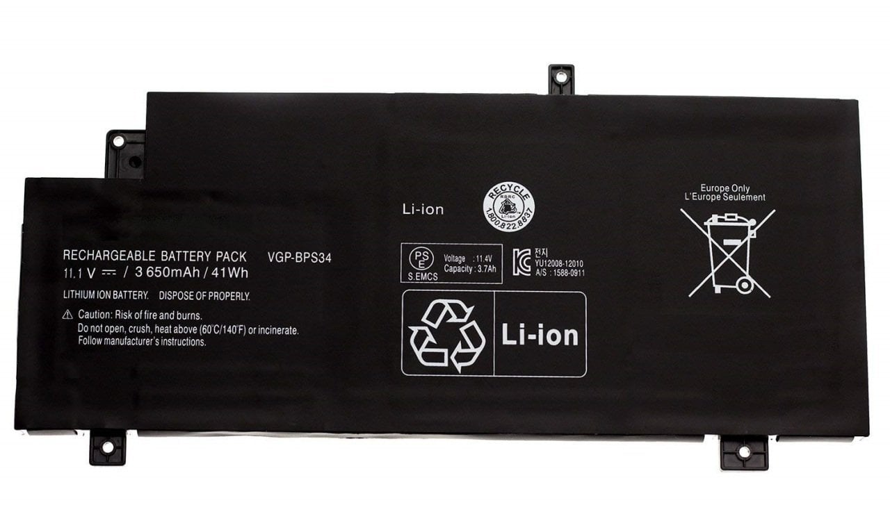 Retro Sony Vaio SVF14A, SVF15A, VGP-BPS34 Notebook Bataryası