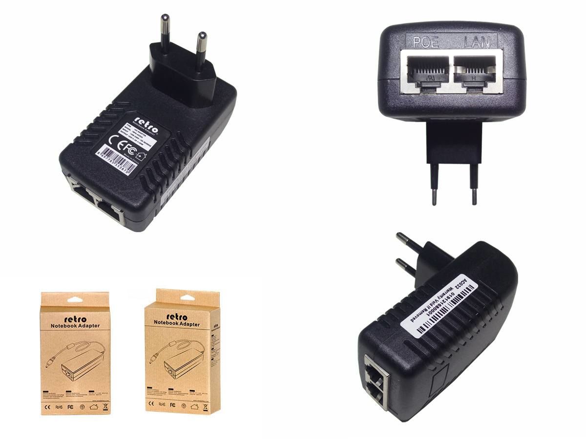İnterkom Sistemleri İçin 24V 1A 24W POE Ethernet Adaptör RETRO