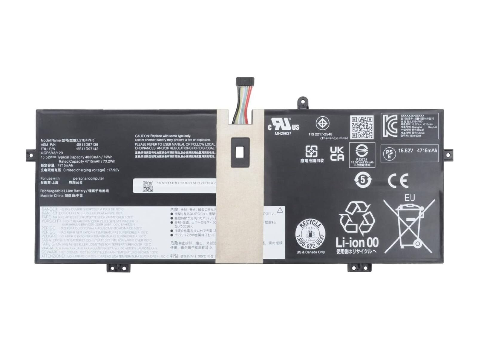 RETRO Lenovo Yoga 9-14IAP7, L21B4PH0 Notebook Bataryası