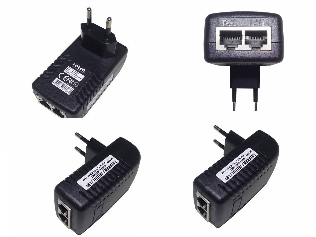 Point to Point Veri Aktarımı İçin 24V 1A 24W POE Ethernet Adaptör RETRO