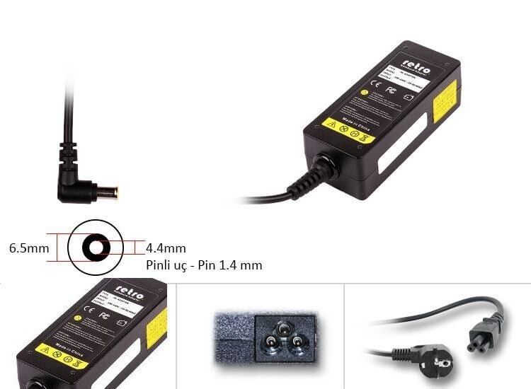 Sony Vaio T Serisi, SVT13, SVT1312V1ES, SVT1313S1ES, SVT13134CXS Notebook Adaptör - Şarj Cihazı