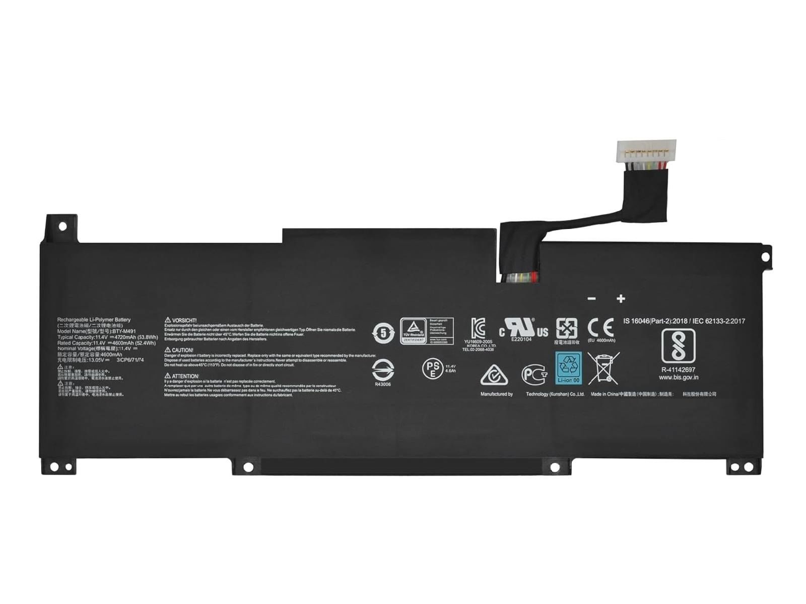 RETRO MSI BTY-M491 Notebook Bataryası - Ver.2 - Beyaz Soket - 10 Pin 8 Hat