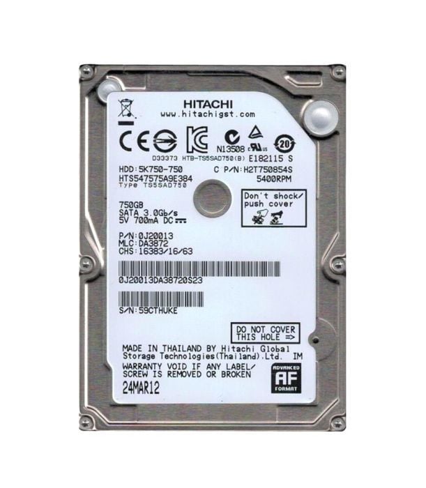 640Gb Hitachi 2,5'' Notebook Harddisk Yenilenmiş