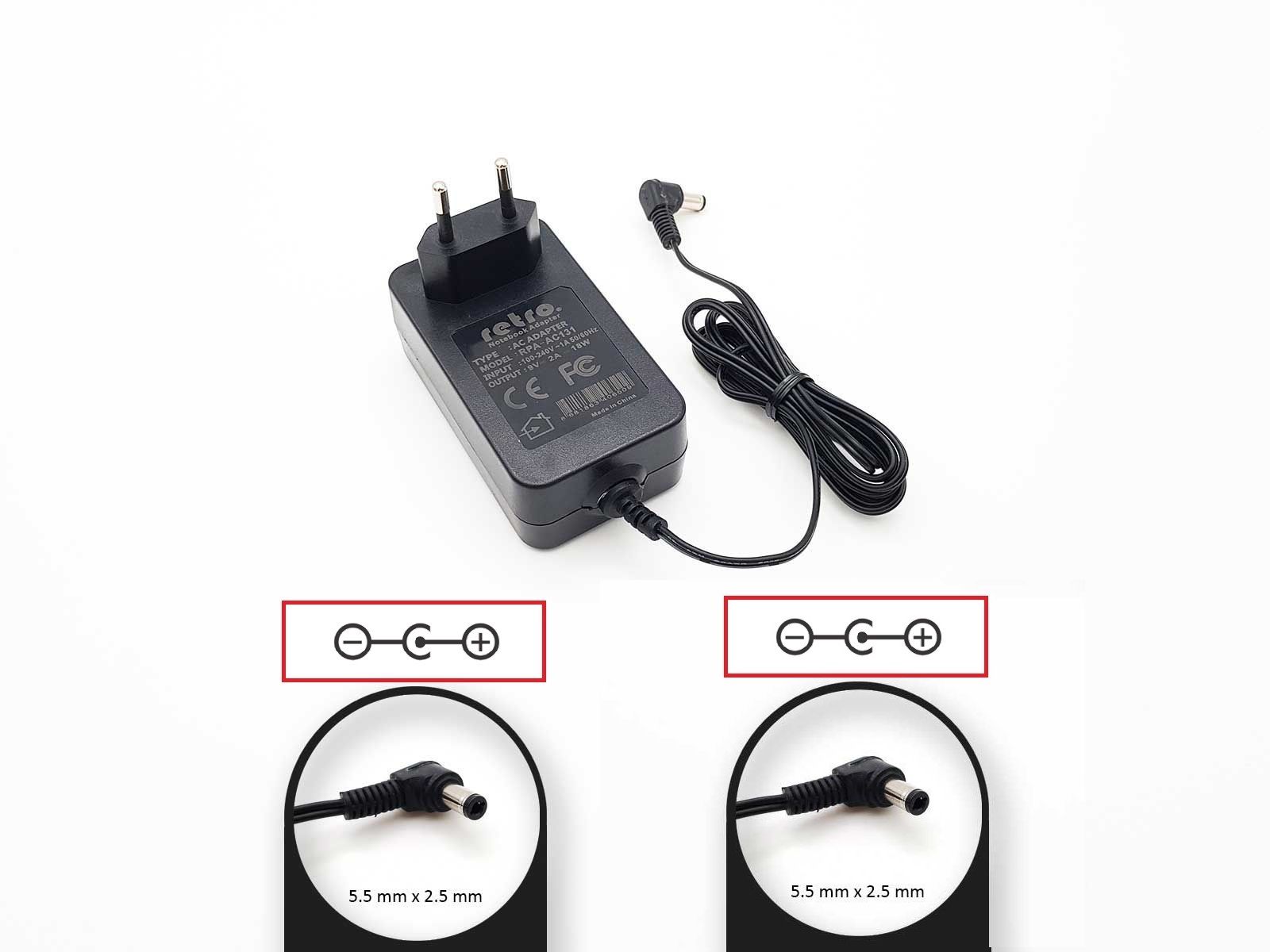 10V 800mA (0.8A) 8W 5.5x2.5 mm Adaptör