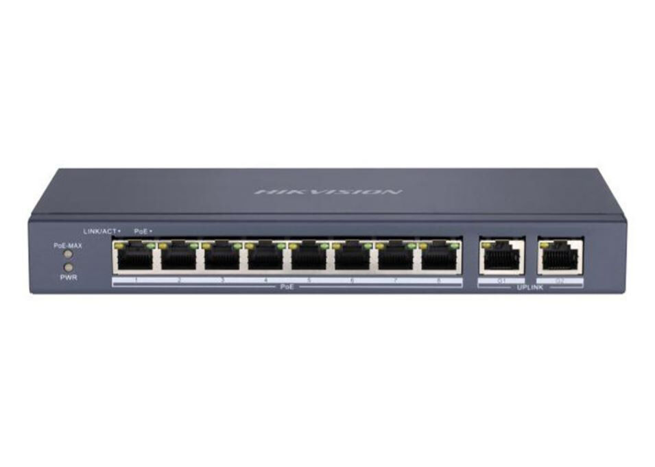 HIKVISION DS-3E0310P-E/M 8XFE+2XFE MEGABİT YÖNETİLEMEZ 65W POE SWİTCH