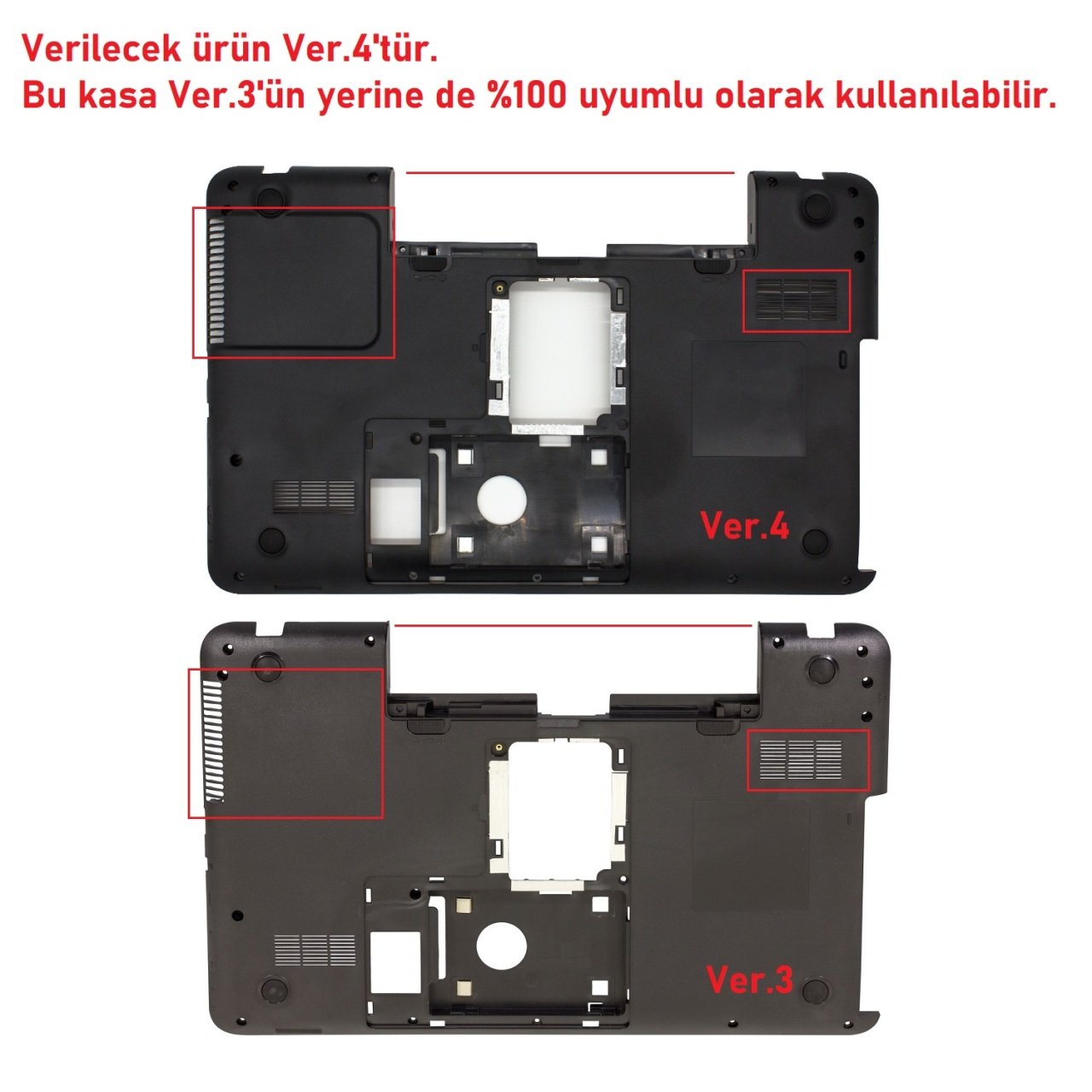 Toshiba Satellite L855D-100 Alt Kasa Siyah V4-V3