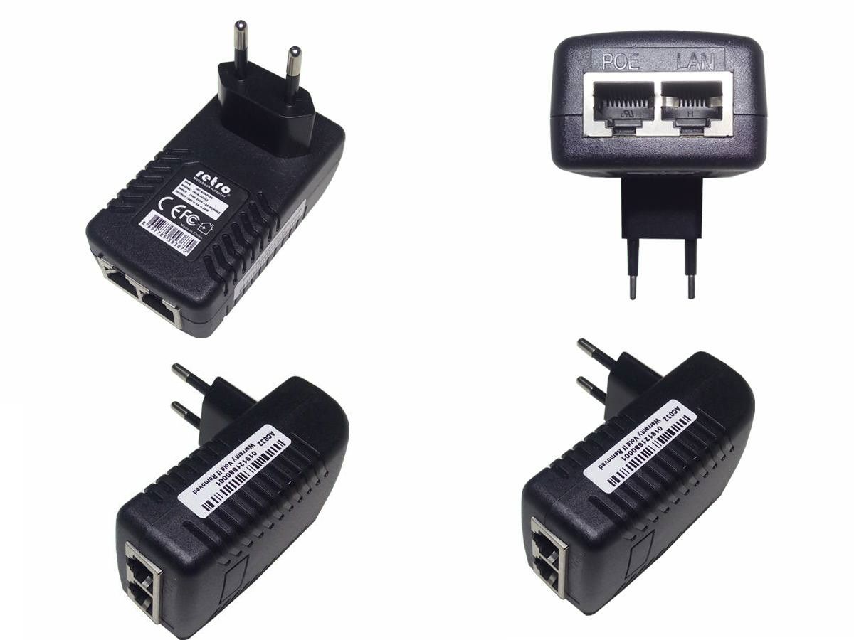 Kablosuz Ağ Ürünleri İçin 24V 1A 24W POE Ethernet Adaptör RETRO