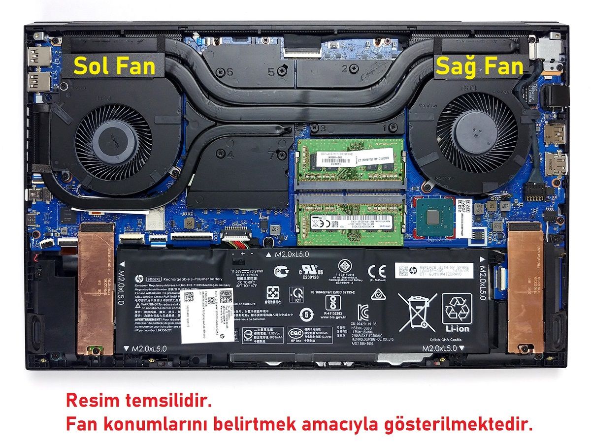 Hp Omen 434M2EAR Fan V3 (Sağ Fan - 12V)