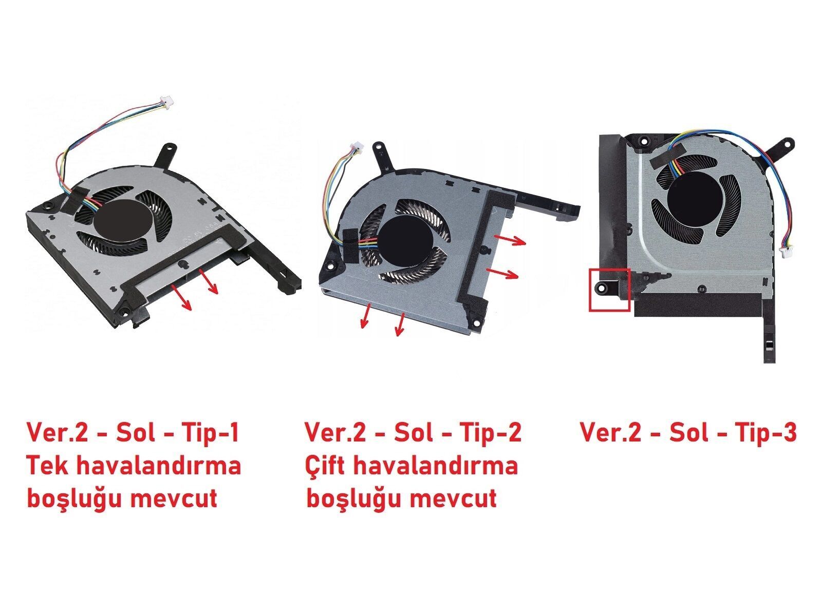 Asus TUF Gaming A15 F15 FX506II-HN173 Fan V2 (Sol Fan) Tip2