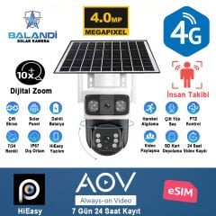 BALANDI PRO-8200GIP 4MP 2 KAMERALI 4G AOV E-SİM SOLAR KAMERA (HIEASY)
