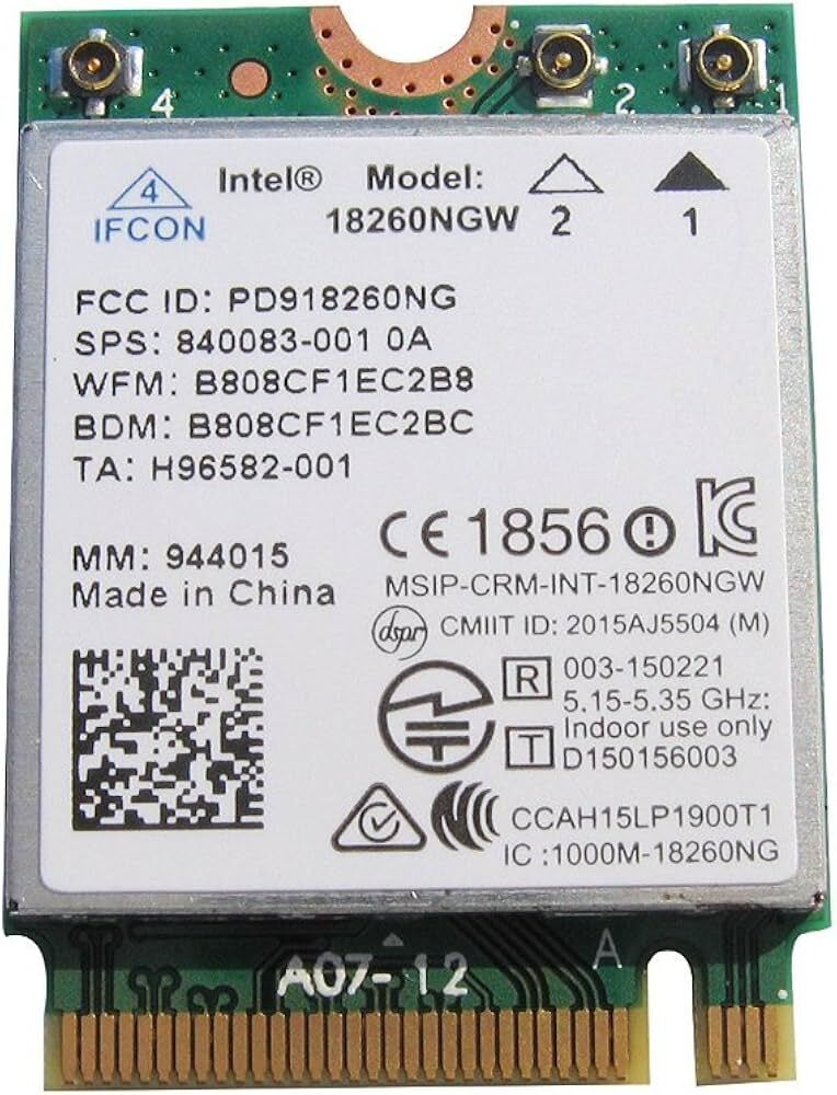Intel 18260NGW Üç Bantlı Kablosuz AC 18260 NGFF Wifi Bt4.1 867M Dell 0j7y3c Kartı Kutusuz