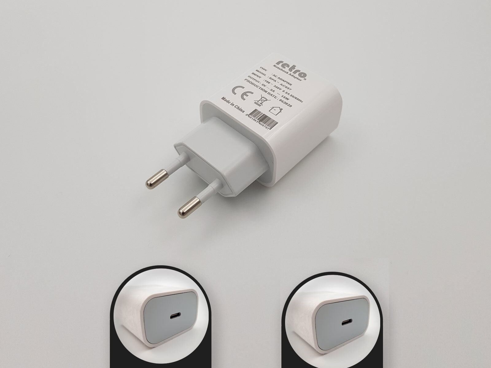 LG 5V 3A Type C USB-C Adaptör RETRO