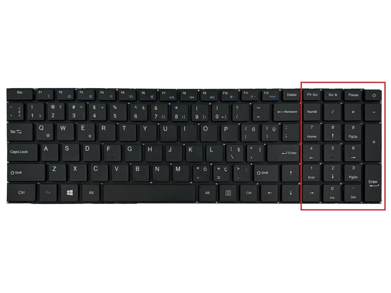 TechnoPc AuraBook T15S Notebook Klavye - Tuş Takımı / Siyah - TR - Ver.2