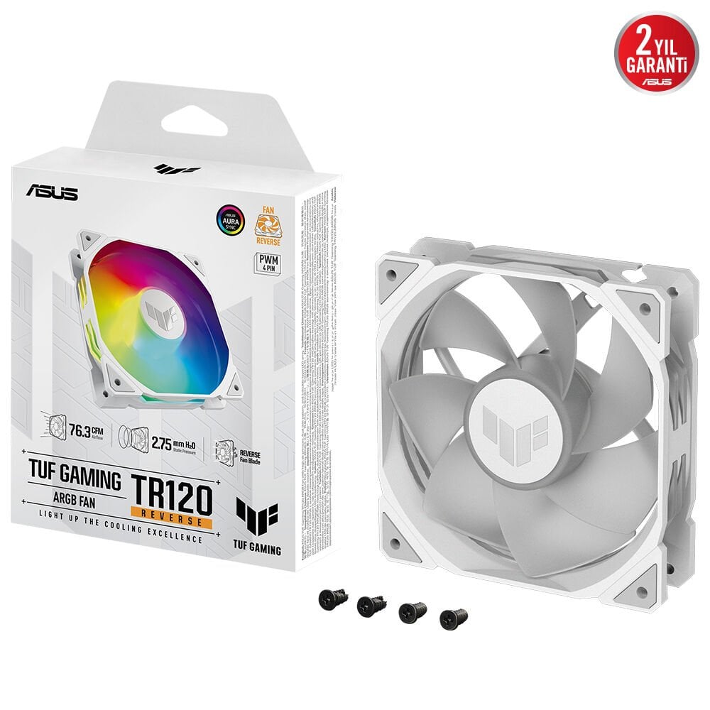 ASUS TUF TR120 120MM ARGB REVERSE BEYAZ KASA FANI