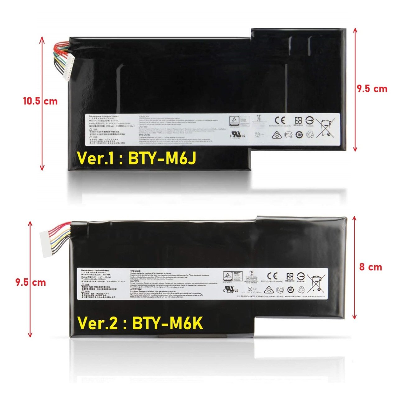 RETRO MSI GS63, GS73, Ver.1 (BTY-M6J) Notebook Bataryası