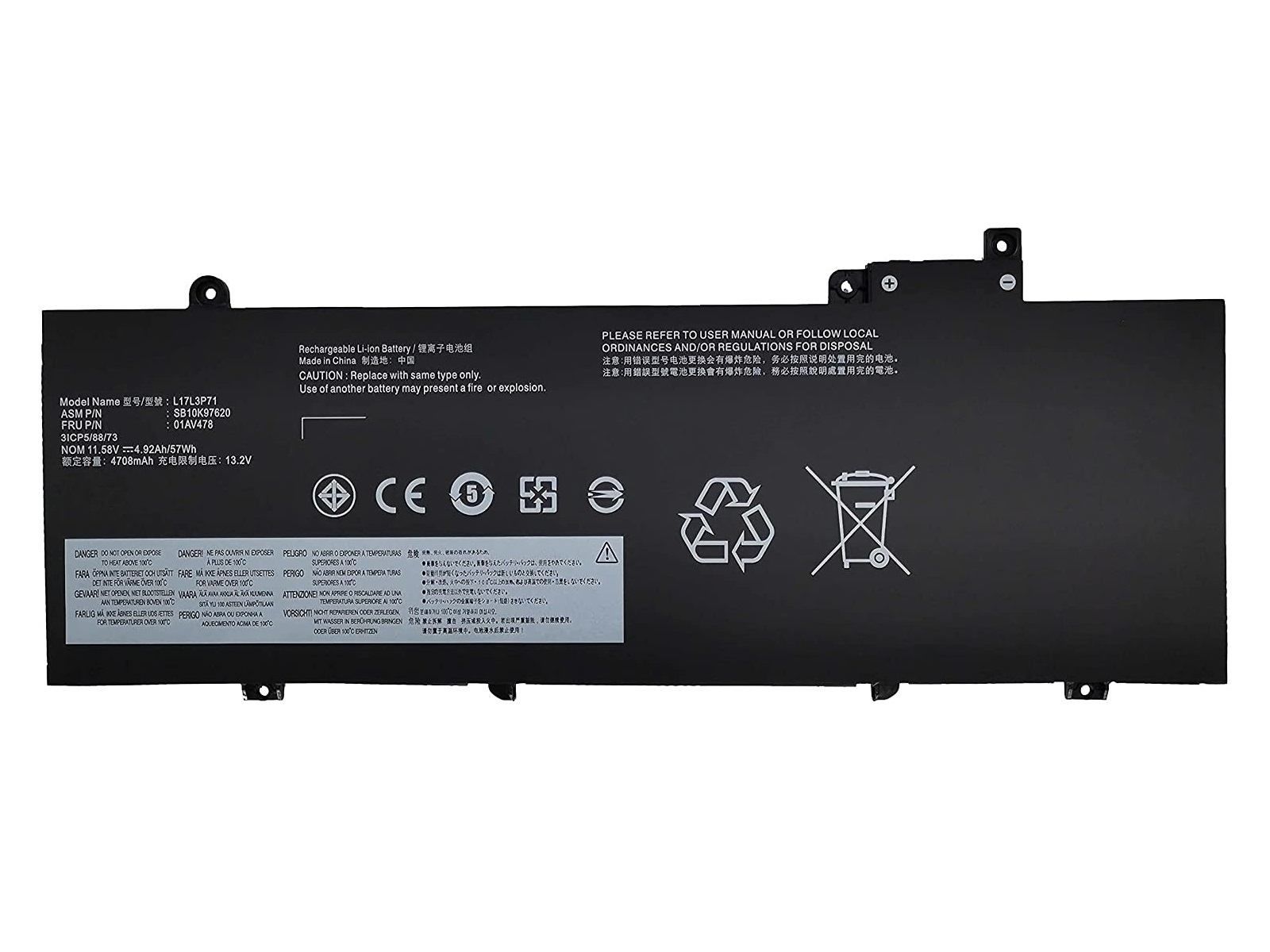 RETRO Lenovo ThinkPad T480s, L17L3P71 Notebook Bataryası