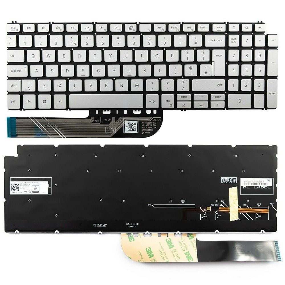 Dell Inspiron P102F003 (7500) Klavye Silver Işıklı