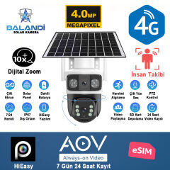 BALANDI PRO-8200GIP 4MP 2 KAMERALI 4G AOV E-SİM SOLAR KAMERA (HIEASY)