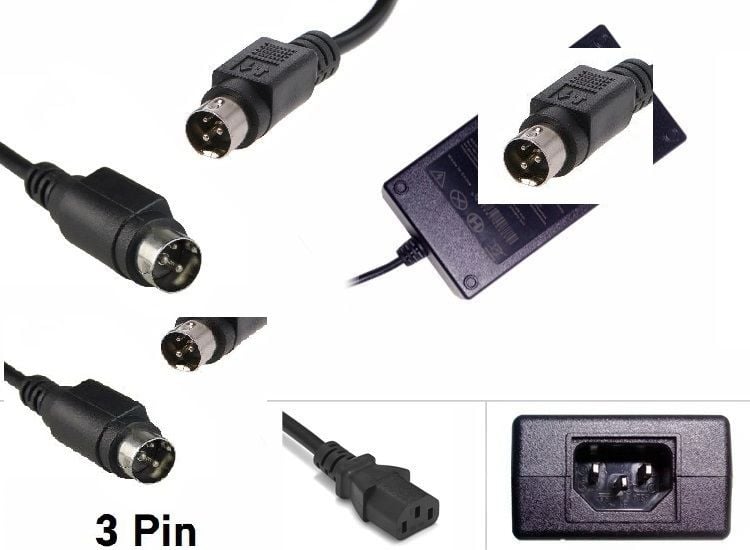 M3 Mobile Termal POS Barkod Etiket Yazıcı 24V 2.5A 3Pin DIN Adaptör RETRO