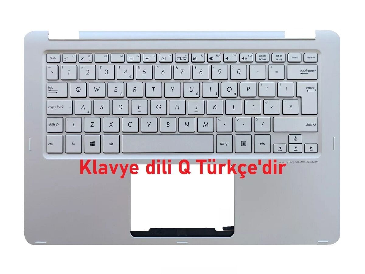 Asus ZenBook Flip UX360CA Klavye Kasa Silver