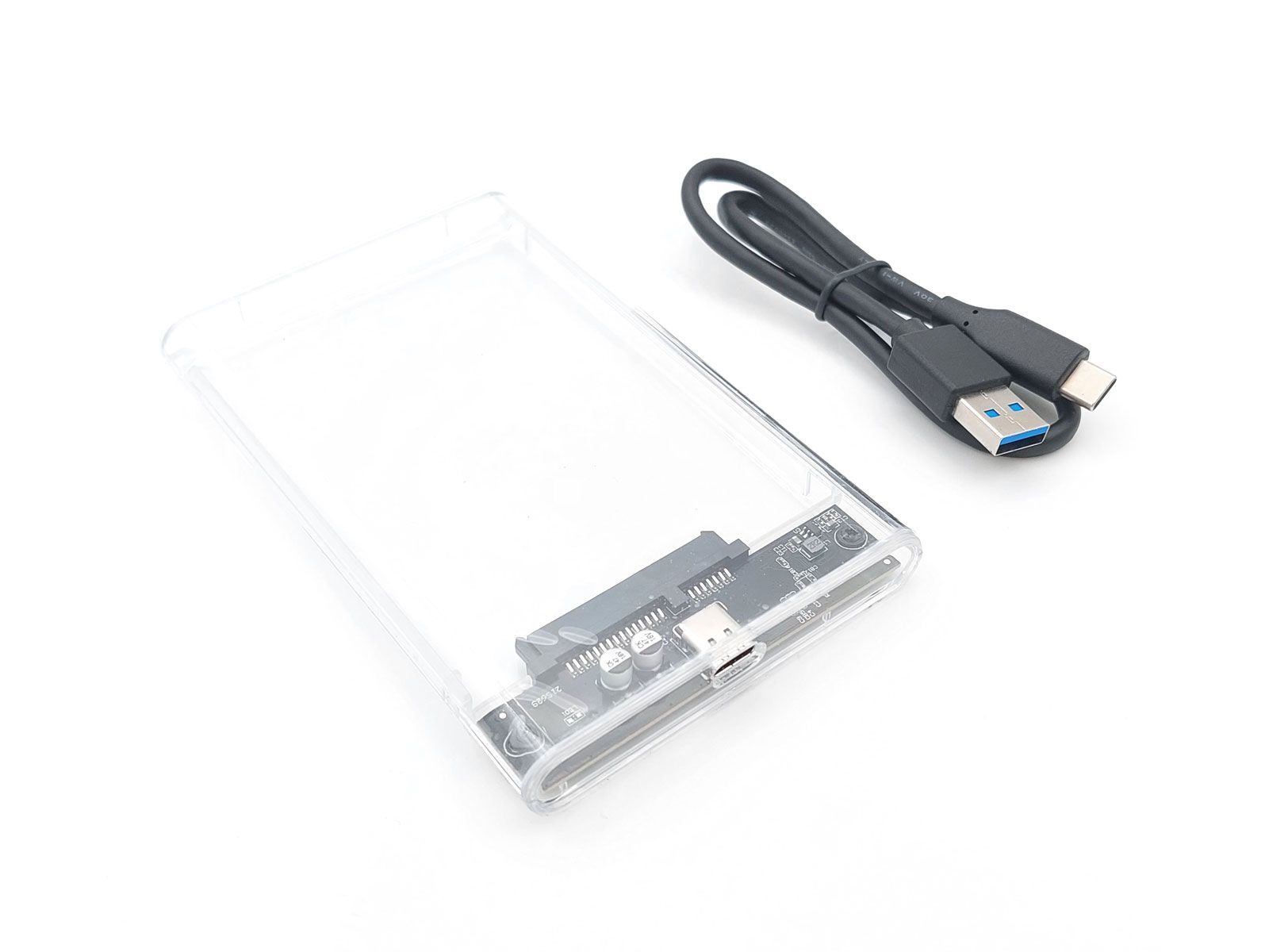 2.5-inch Hard Disk (HDD) Kutusu - USB 3.1 Type-C SATA 10 Gbps - Plastik - Şeffaf