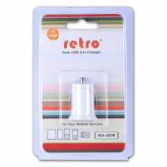 HCL 5V Çift USB Araç Şarj Adaptör Siyah RETRO