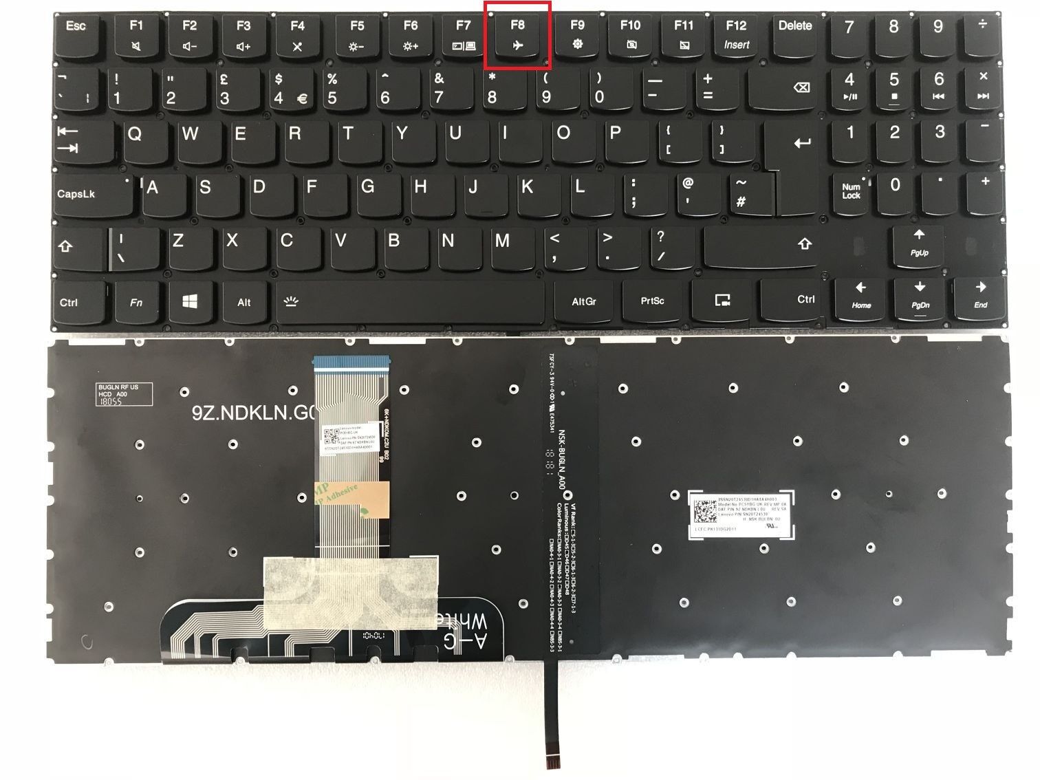 Lenovo Legion Y540-15IRH-PG0 Notebook Klavye - Tuş Takımı / Siyah - TR - Backlit