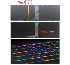 MSI GE73 Raider, GE73 7RD, GE73VR, GE73VR 7RF Notebook Klavye - Tuş Takımı / Ver.1 - Siyah - TR - Backlit - RGB