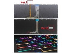MSI GE73 Raider, GE73 7RD, GE73VR, GE73VR 7RF Notebook Klavye - Tuş Takımı / Ver.2 - Siyah - TR - Backlit - RGB