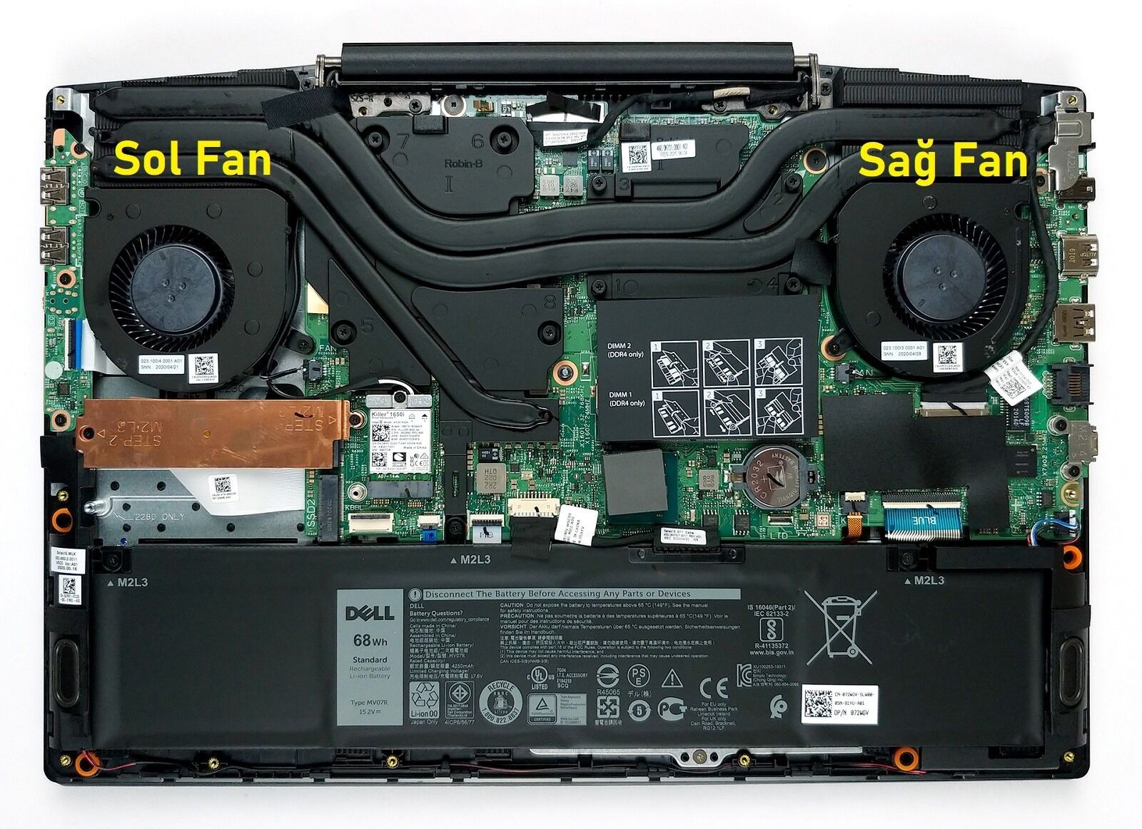 Dell G515-6S80W165C Fan V2 (Sol Fan)