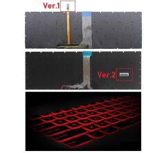 MSI GE73 Raider, GE73 7RD, GE73VR, GE73VR 7RF Notebook Klavye - Tuş Takımı / Ver.2 - Siyah - TR - Backlit - RGB - Kırmızı Tuş