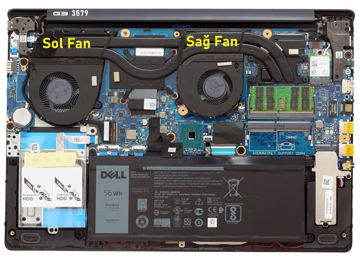 Dell G3 15 P75F Fan V1 (Sağ Fan)